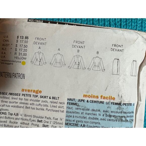 Butterick Sewing pattern 6241 retro 1050s suit blazer skirt sz 8 10 12 - Picture 4 of 6